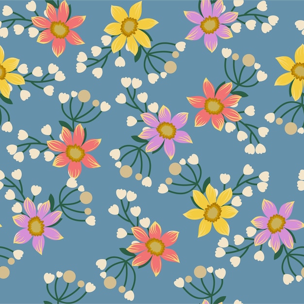 flower bud spring seamless pattern