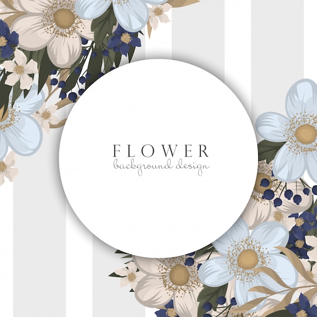 Flower business cards light blue