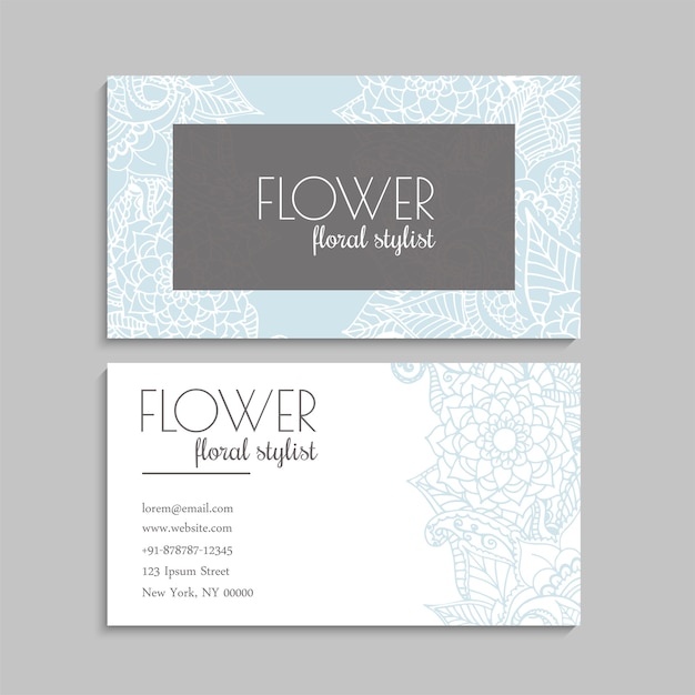 Flower business cards template