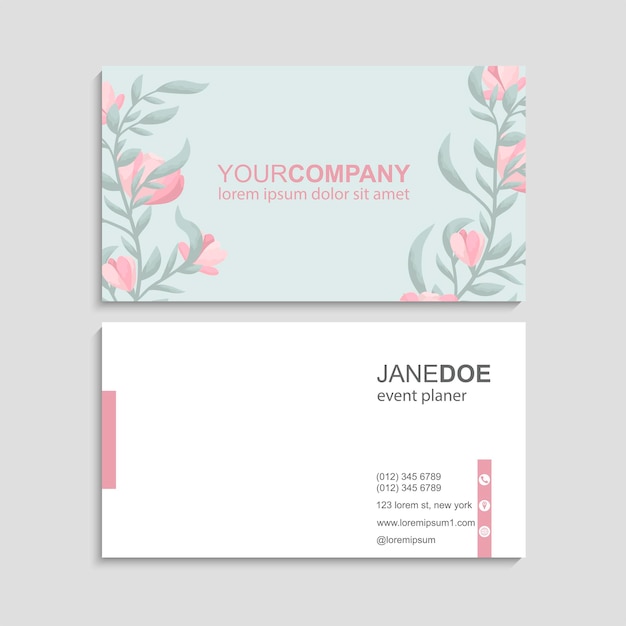 Flower business cards template