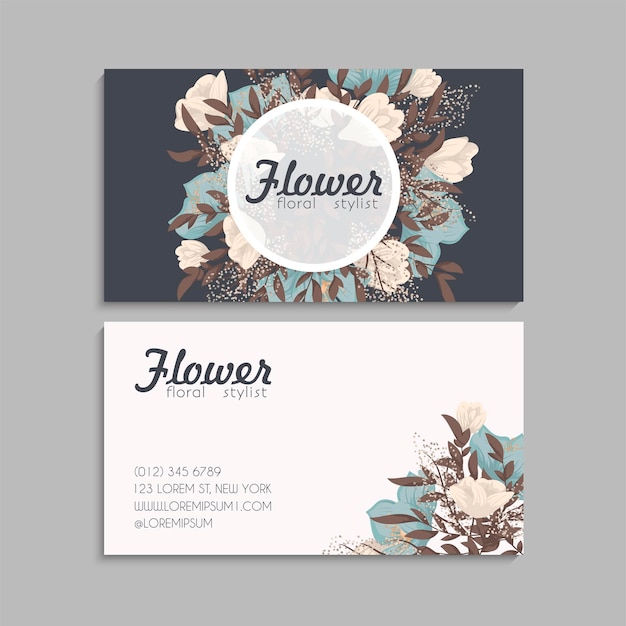 Flower business cards template