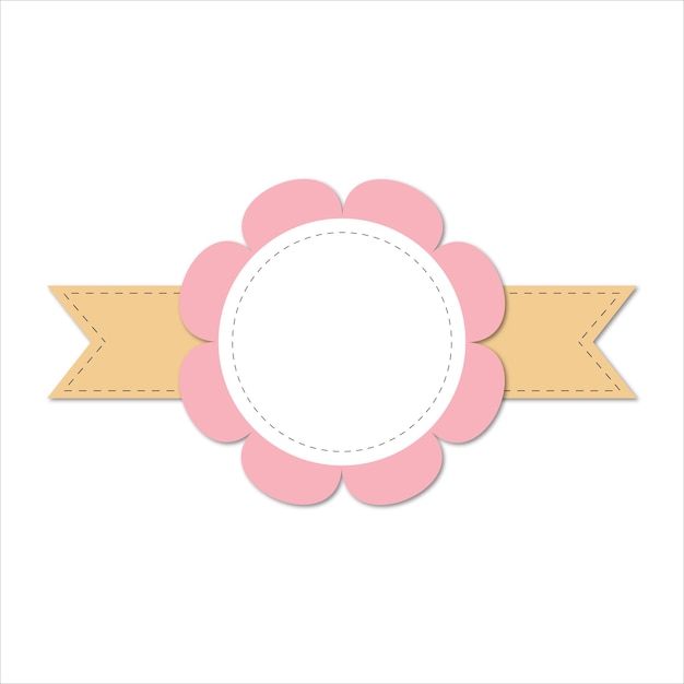 Flower card with ribbon Vector illustration on a white background