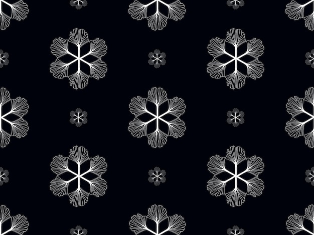 Flower cartoon character seamless pattern on black background