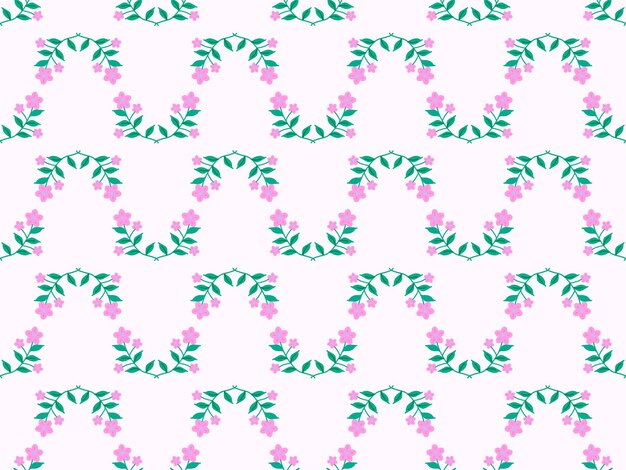 Flower cartoon character seamless pattern on pink background