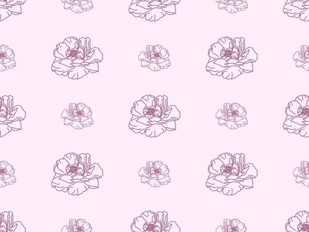 Flower cartoon character seamless pattern on pink background