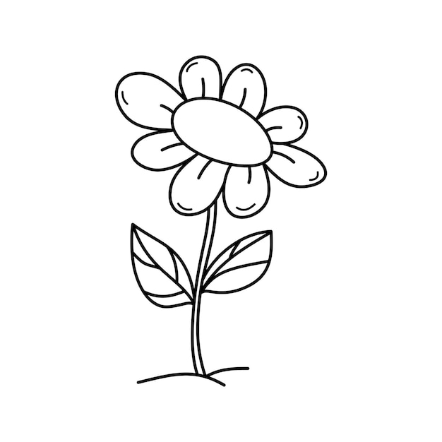 Flower Cartoon Vector Illustration Cute Flower Cartoon Drawing Playful Floral Design