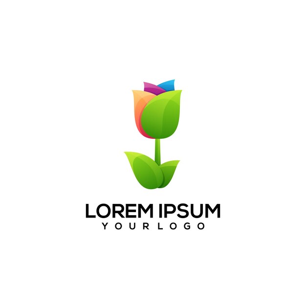 Flower colorful logo illustration  