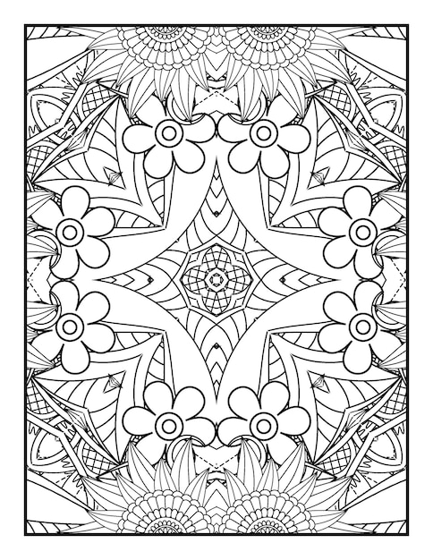 flower coloring book for adults hand drawn flower illustration