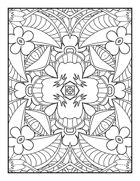 flower coloring book for adults hand drawn flower illustration