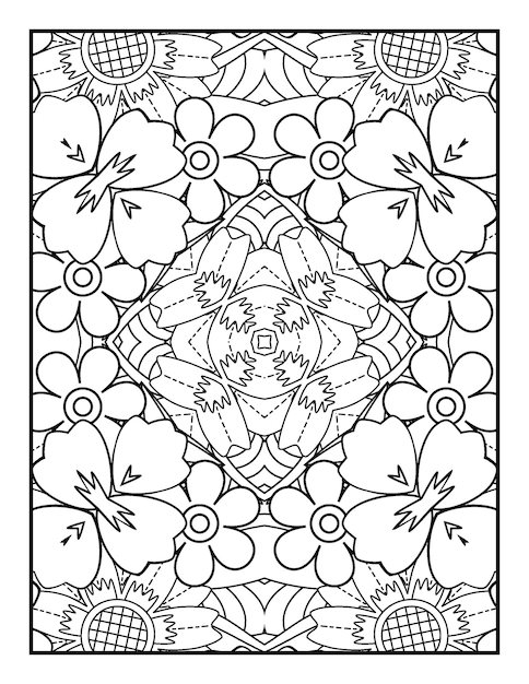 flower coloring book for adults hand drawn flower illustration