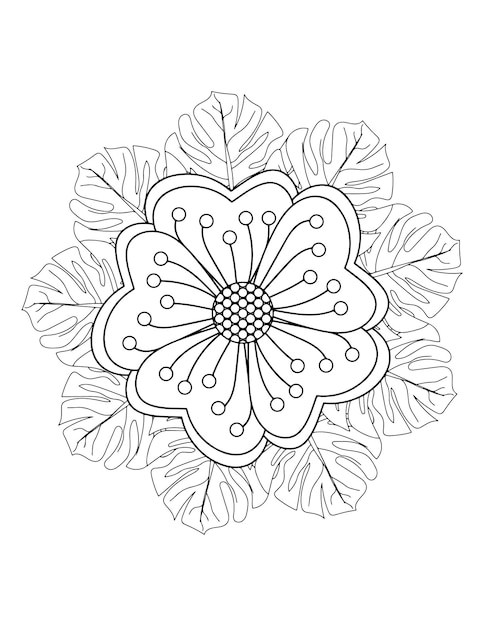 Flower coloring book page, Adult Coloring book page for amazon. Flower coloring Book Page.