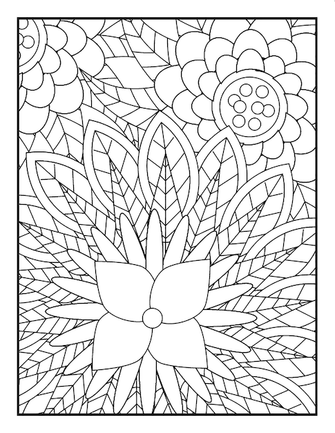 Flower coloring pages background