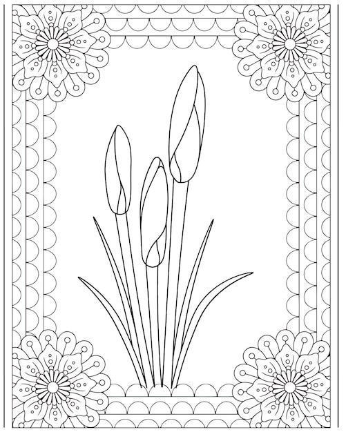 Flower Coloring Pages Kids KDP interior