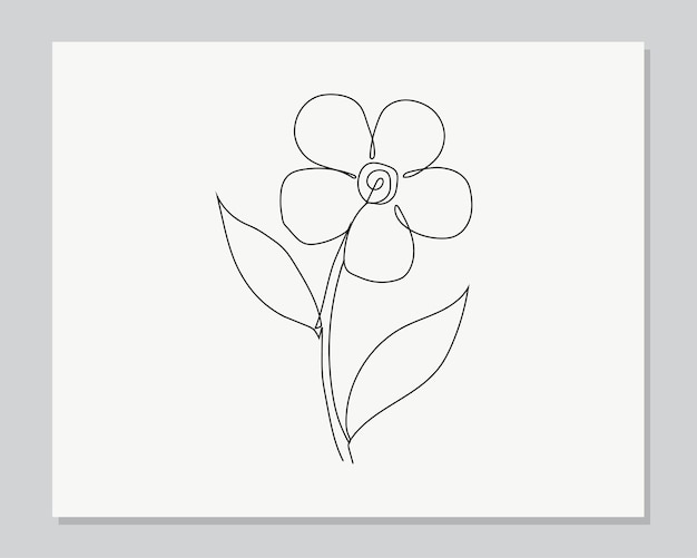 Flower continuous one line illustration