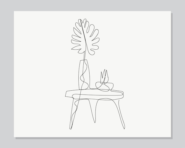 Flower continuous one line illustration