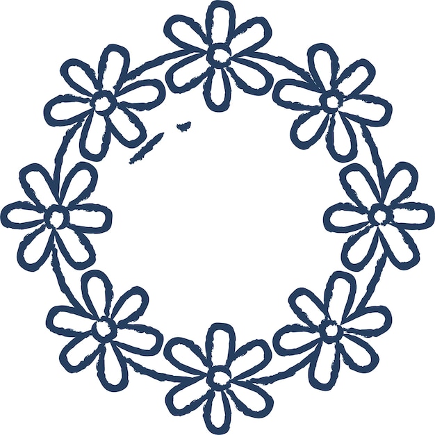 Flower crown hand drawn vector illustration