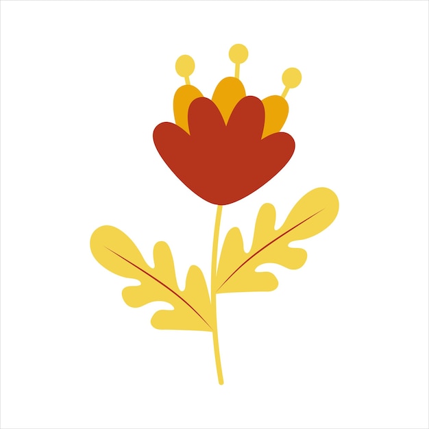 Flower Decorative Element Autumn Design