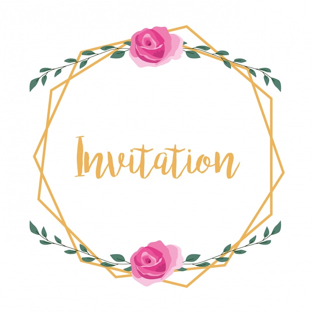 Flower decorative frame invitation