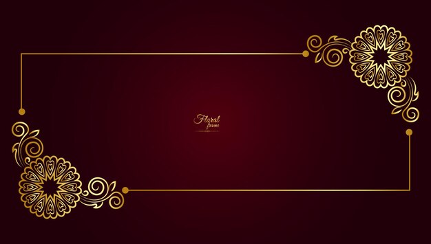 Vector flower decorative gold frames and borders