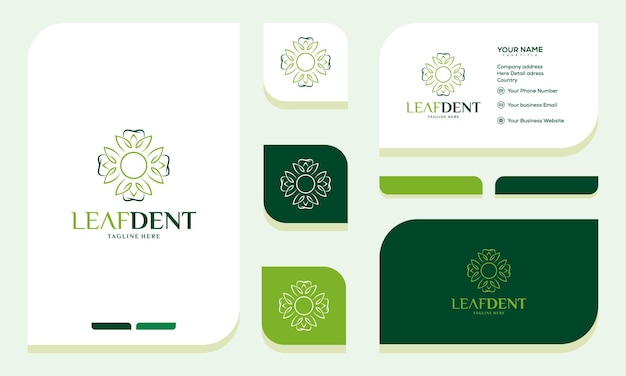 Flower Dental Logo, Tooth and Flower Logo and business card