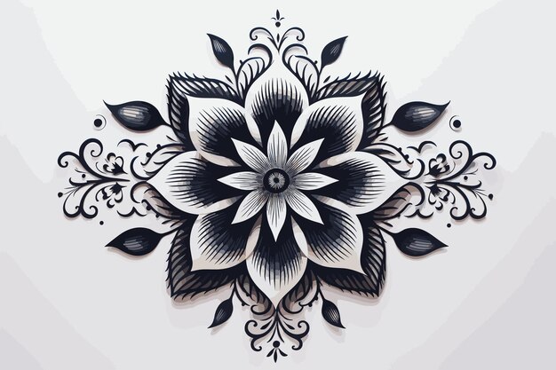 flower design black and white and vector illustrator art