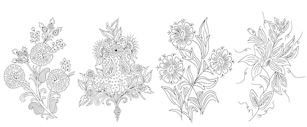 Vector flower design drawing