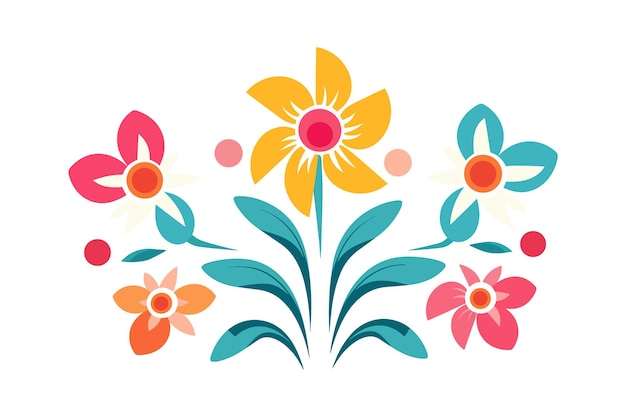 Flower design illustration for logo wall art sticker and printing