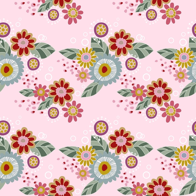 Flower design seamless pattern  fabric textile.