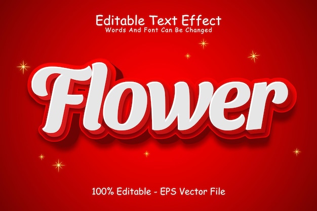 Flower Editable Text Effect 3 Dimension Emboss Modern Style