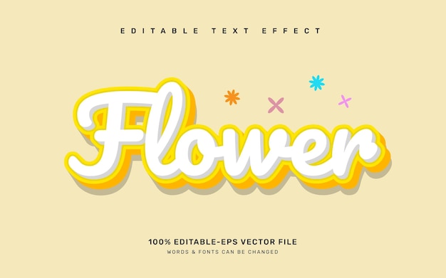 Flower editable text effect template