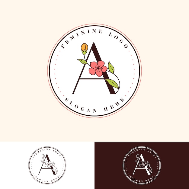 A Flower Feminine Logo Template