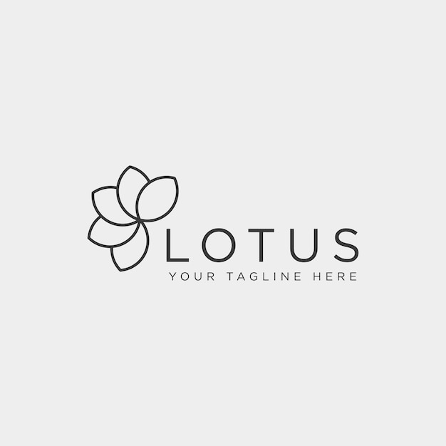 Flower floral line beauty premium simple logo template vector icon element