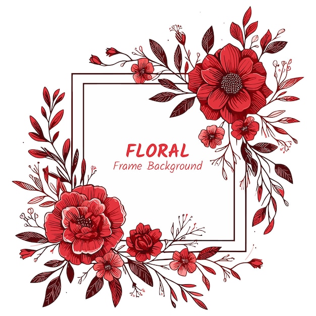 flower frame background with watercolor