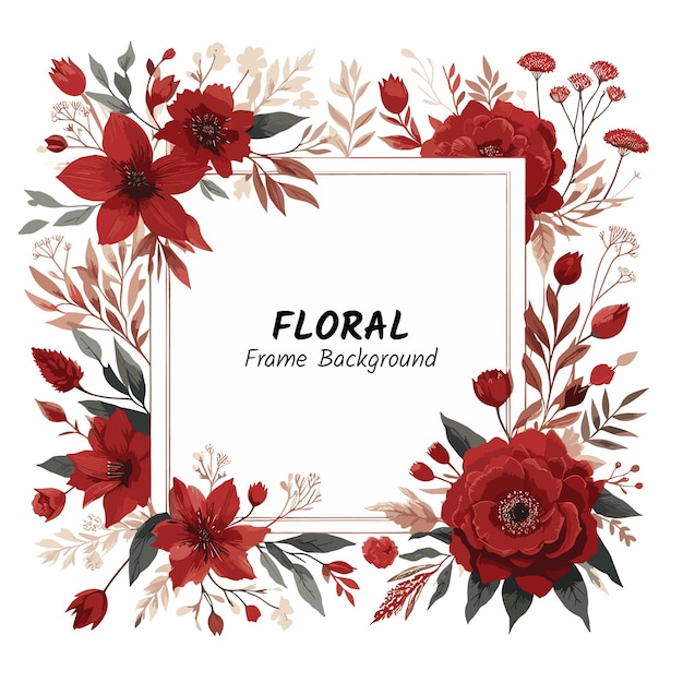 flower frame background with watercolor