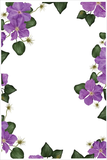 Flower frame of clematis flower flower arrangement venetting