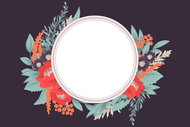 Flower Frame Floral background template