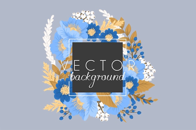 Flower Frame Floral background template