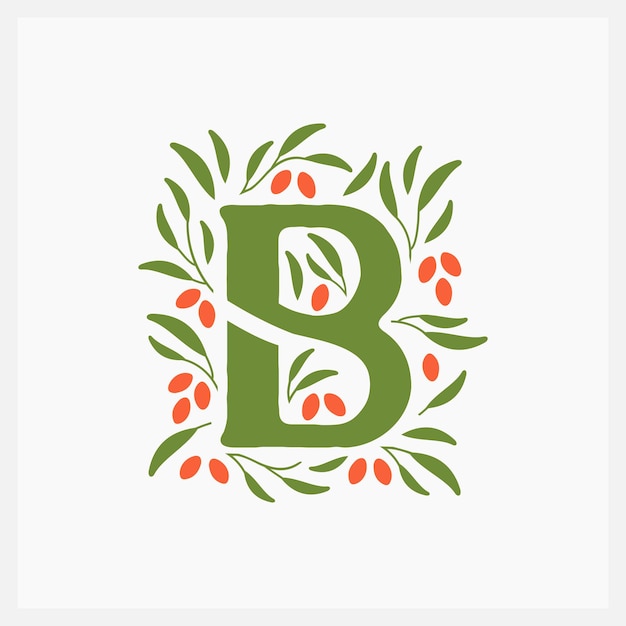 Flower frame letter B floral logo design