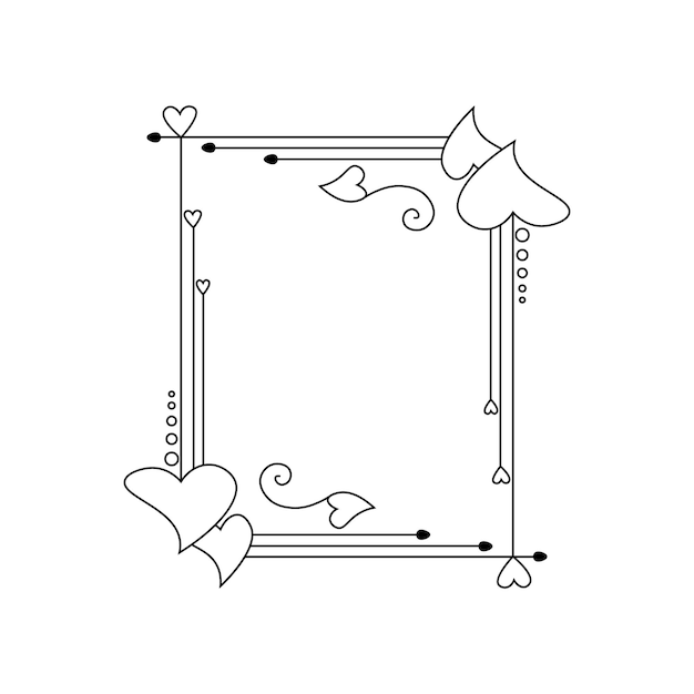 flower frame outline floral rectangle frame design vector