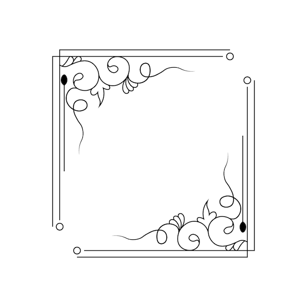 flower frame outline floral rectangle frame design vector