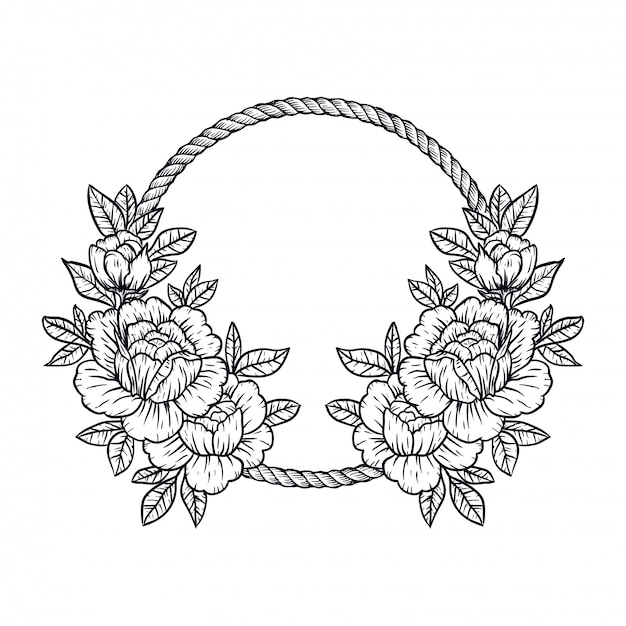 flower frame vector illustration