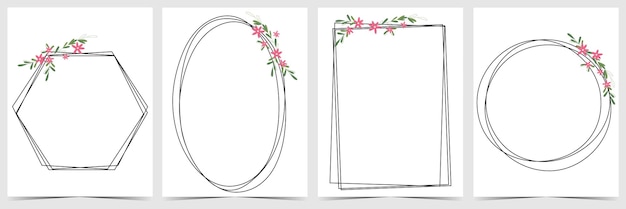 Flower frame for wedding invitation background or decorative greeting card