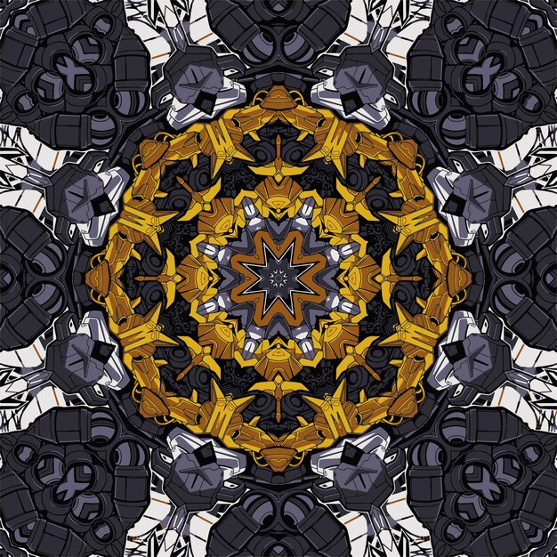 Flower gradation kaleidoscope mandala pattern wallpaper design