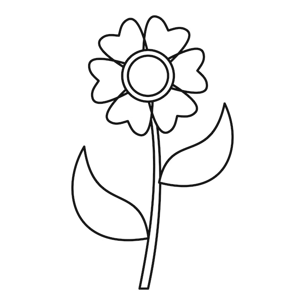 Flower icon Outline illustration of flower vector icon for web