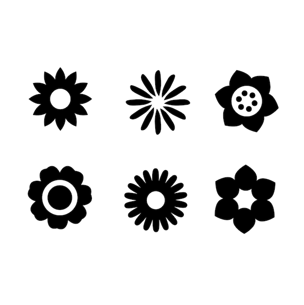 flower icon set collection vector illustration