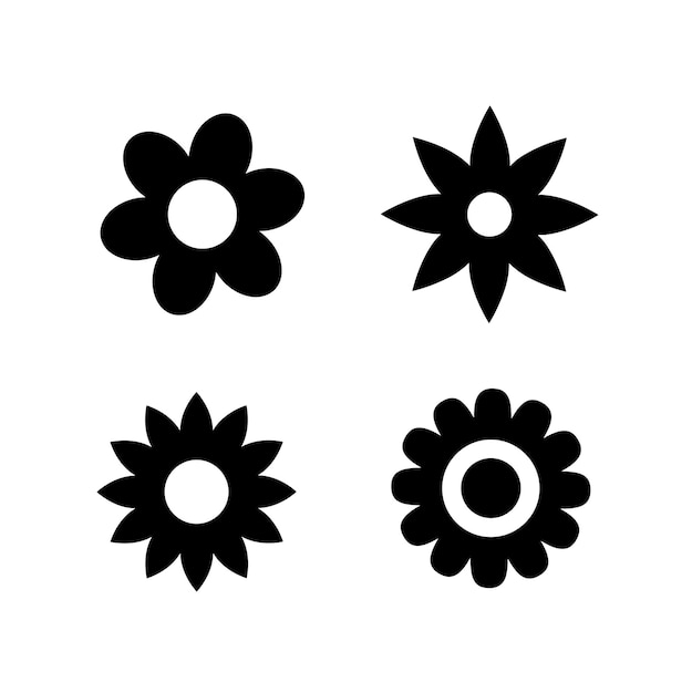 flower icon set collection vector illustration