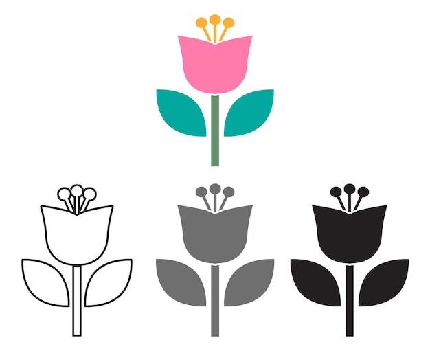 Flower icon set