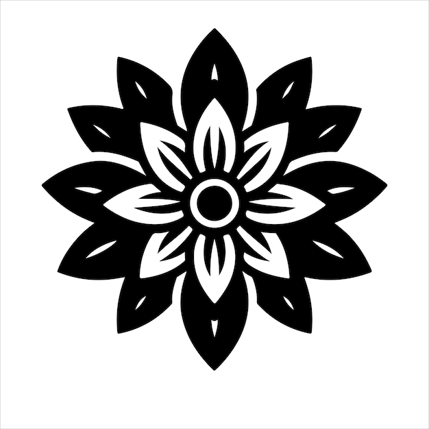 Flower icon vector art silhouette vector illustration