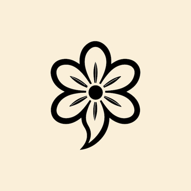 Flower icon vector logo black and white