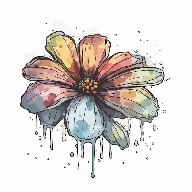 Flower illustration watercolor painting about flowers